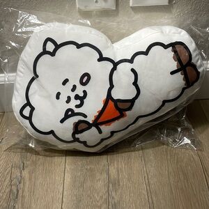 NEW BTS BT21 RJ white laying down alpaca plush cushion